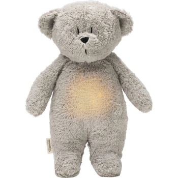 Moonie Мека играчка Moonie Organic 2.0 - Bear, с нощна лампа и успокояващи звуци, Gray (M-MGR2)