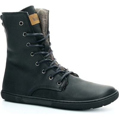 Koel Lady Faro Black Lambswool zimní barefoot boty