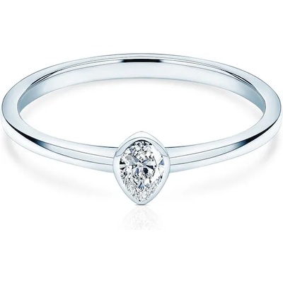 SAVICKI Годежен пръстен Pure: бяло злато, диамант с шлифовка