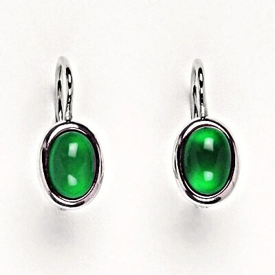 Čištín stříbrné přírodní kamen Green agate NK 1354