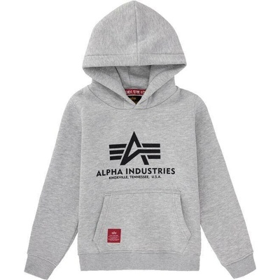 Alpha Basic Hoody Kids/Teens šedá melírovaná