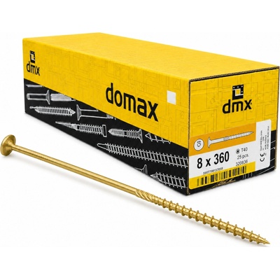 Konštrukčný vrut do dreva 8 × 360 mm, tanierová hlava TX40 – Domax CT