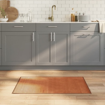 vidaXL Килим, правоъгълен, кафяв, 60x100 см, бамбук (376830)