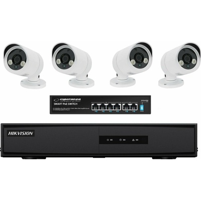 Sapro 4x kamery 2M, NVR, PoE switch CSETHD4001