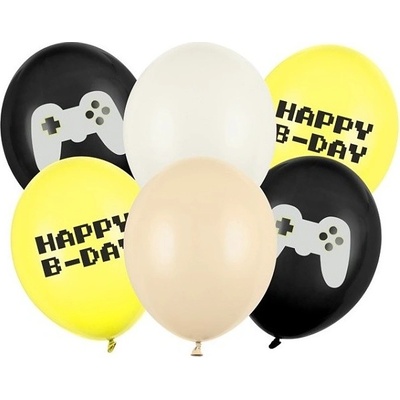 PartyDeco Balónky latexové Haapy B-day Game 30 cm