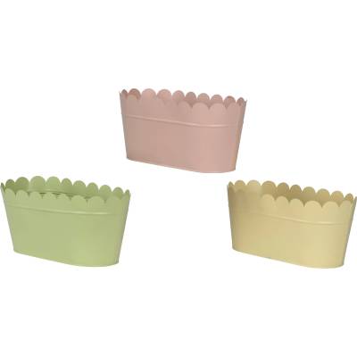 Decoris САКСИЯ ОВАЛНА МЕТАЛНА 870732 28х14х12.5см МИСК ЦВЕТОВЕ (870732)