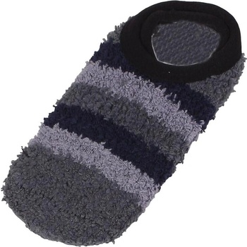 Детски терлици от букле с раиран десен в сиви нюанси