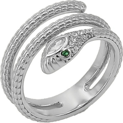 JVD SVLR1121XK2BI Stříbrný prsten had