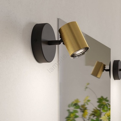 EGLO 300583 - Стенен осветител за баня CONSUMA 1xGU10/5W/230V IP44 черно/златно (EG300583)