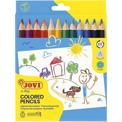 JOVI Wooden Pencils Jumbo Triangular Комплект цветни моливи 12 бр (735/12)