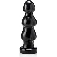 HardToys Triple 3 čierne vinylové dildo 25 x 5,8–7,7 cm