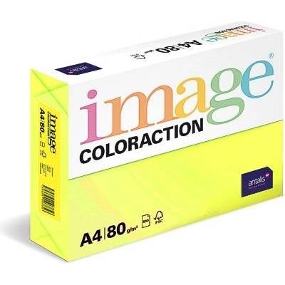 Image Coloraction Papír barevný A4/500/80g Ibiza reflexní žlutá 22 bal