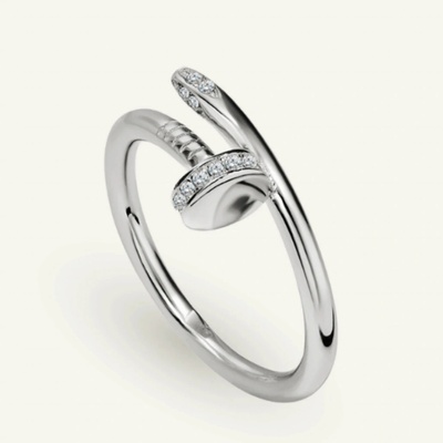 SilveAmo Stříbrný prsten se zirkony Hřebík K2F246 15 5