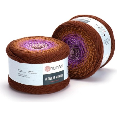 Yarn Art příze Flowers Merino 548 béžová, fialová, odstíny hnědé