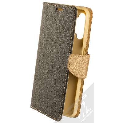1Mcz Fancy Book flipové pouzdro pro Samsung Galaxy A13 4G černá zlatá (black gold)