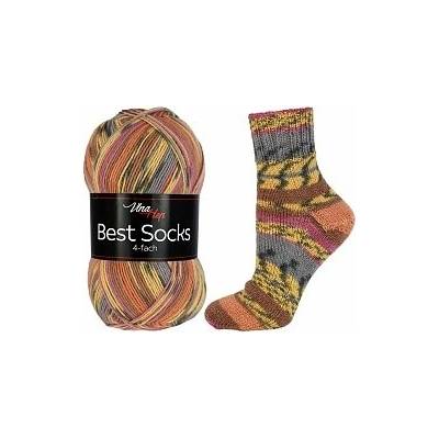 Vlna-hep Příze Best socks 7304 hnědo-šedá