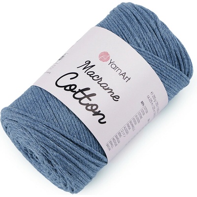 Pletací příze Macrame Cotton 250 g, střední, 39 (761) modrošedá sv.