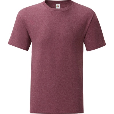 Fruit of the Loom Iconic 150 T krátký rukáv melír burgundová