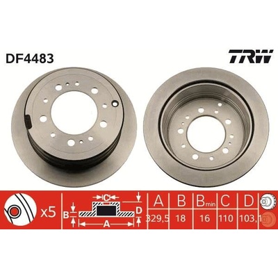 TRW Brzdový kotúč vetraný Ø329mm DF4483