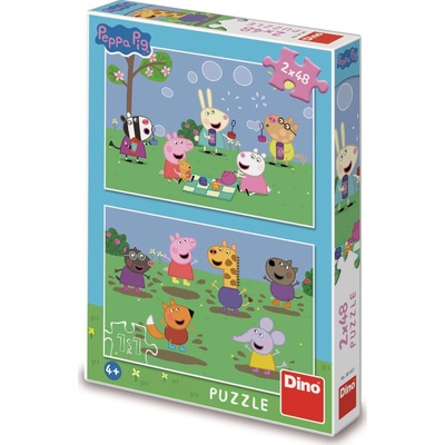 Dino - Puzzle Peppa Pig a kamarti 2x48 - 40 - 99 piese
