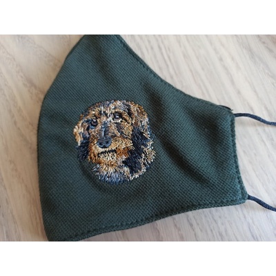 Jelínek rouška z bavlny myslivecká facemask for Hunter vzor: Jezevčík