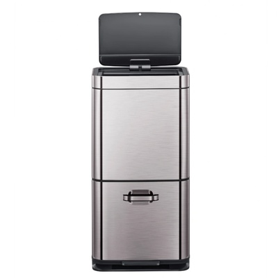 EKO-Europe EKO Сензорен кош за разделно събиране на отпадъци HIMALAYA - матиран - 35л + 25л (EKO 933960 - Matt s/s)