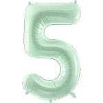 Party Deco Фолиев Балон Цифра, Светло Зелено - 72 см - 5 (fb230g-5-012)