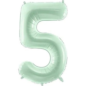 Party Deco Фолиев Балон Цифра, Светло Зелено - 72 см - 5 (fb230g-5-012)
