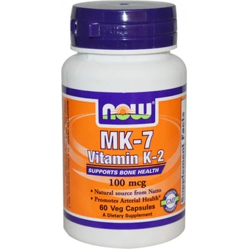 NOW НАУ ФУДС МК - 7 ВИТАМИН К 2 КАПС. 100 МКГ. * 60 / now mk-7 vitamin k-2 100 mcg , 60 vcaps