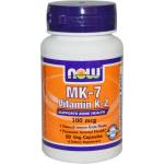 NOW НАУ ФУДС МК - 7 ВИТАМИН К 2 КАПС. 100 МКГ. * 60 / now mk-7 vitamin k-2 100 mcg , 60 vcaps