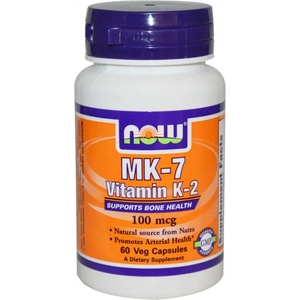 NOW НАУ ФУДС МК - 7 ВИТАМИН К 2 КАПС. 100 МКГ. * 60 / now mk-7 vitamin k-2 100 mcg , 60 vcaps