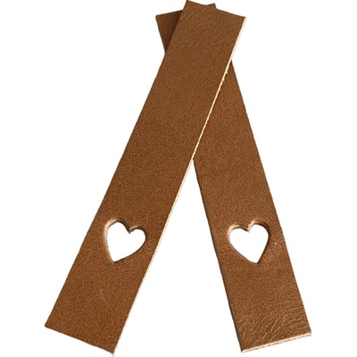 Kreatinka/CEDULKA KOŽENÁ SRDCE 70x12mm Barva: Capuccino