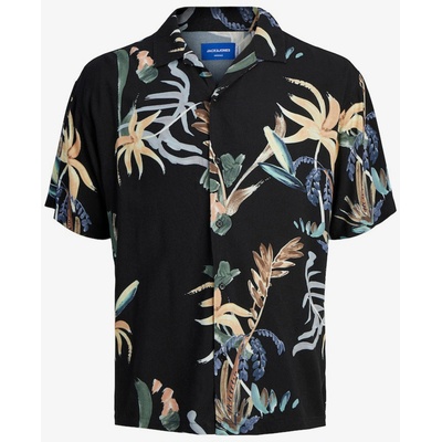 JACK & JONES Черна мъжка риза с къс ръкав с шарка Jack & Jones Luke Jack & Jones | Cheren | МЪЖЕ | M