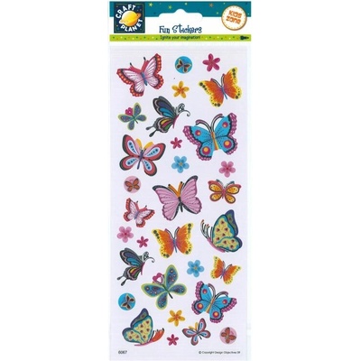 Docrafts samolepky 10 x 23 cm motýlci a květiny