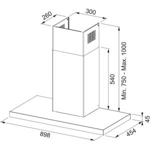 Franke Аспиратор hood ftln h45 x/bk glass a90 franke (325.0657.267)