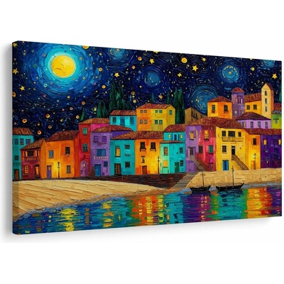 Obraz barevná noc nad městem - 90x60