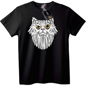 NOONEBRAND Тениска Брадата котка - M, White