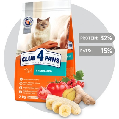 CLUB 4 PAWS Premium pre dospelé sterilizované mačky 2 kg