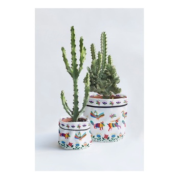 Madre Selva Комплект от 2 текстилни капака за саксии Animals Otomi - Madre Selva (1926571)