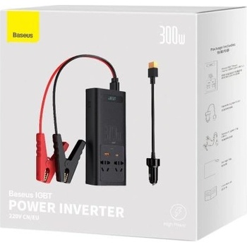 Púzdro Auto Power Invertor Baseus IGBT 300W 220V CN / EU Plug Černá CGNB010101