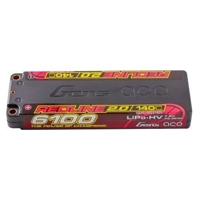 GensAce Redline 2.0 Low Prof 2S HV 7.6V-140C-6100 139x47x18.5mm 226g