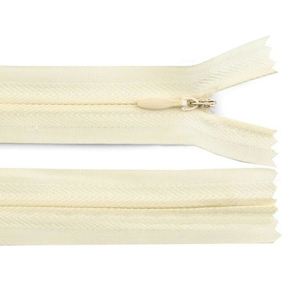 Spirálový zip skrytý No 3 délka 25 cm Varianta: 103 béžovobílá, Balení: 1 ks