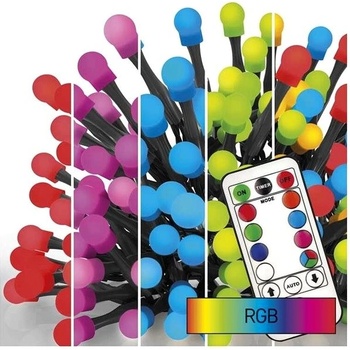 EMOS Lighting D5AA01 LED vianočná cherry reťaz guličky 10 m RGB ovládač programy časovač