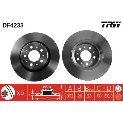Brzdový kotúč TRW DF4233