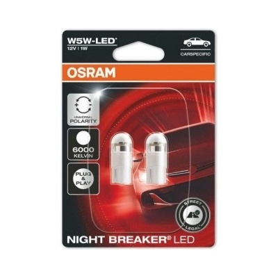 OSRAM NIGHT BREAKER 2825DWNBC-02B W5W 12V 6000K Cool Bílá | Zboží Auto