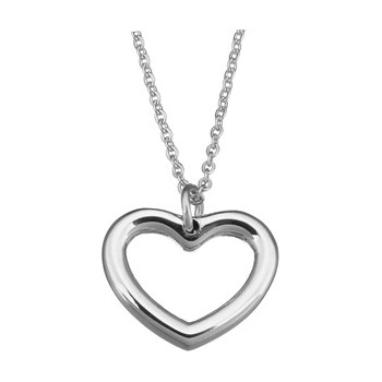 Šperky4U Ocelový řetízek s přívěškem srdce OPD0047