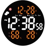 Elekom Дигитален Часовник с Аларма EK-3853L, 2/24 формат, Две възможни аларми, функция "Snooze", Термометър с Влагомер, Календар, Дистанционно управление Будилник
