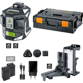 Laserliner Линеен лазерен нивелир със стойка Laserliner X3-Laser Pro, 036.800L - до 60 m (036.800L)