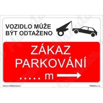 Manutan Zákaz parkování, plast 594 x 420 x 2 mm