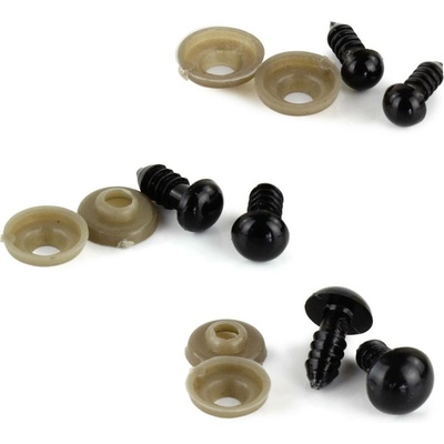 Bezpečnostní oči - Ø 5 - 10 mm - černé - 1 pár Bezpečnostní oči černé: 5 mm